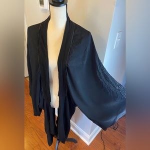 Plus size black cardigan